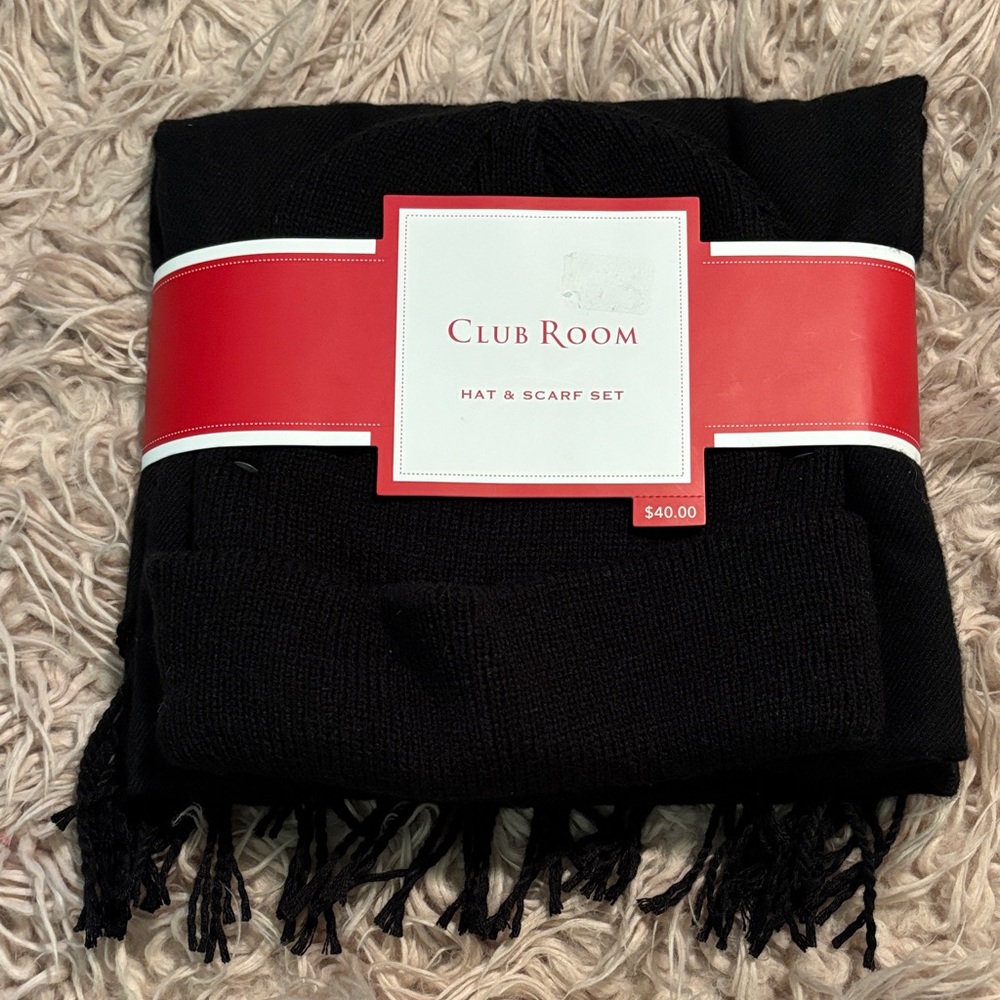 NWT Macy's Club Room Men's Hat and Scarf Gift Set
